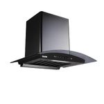 Glen 60cm 1200 m3/hr Curved Glass Wall Mounted Kitchen Chimney| Filterless| Auto Clean| 7 Yrs Motor &1Yrs Comprehensive Warranty by Glen| Touch & Gesture Control| (Senza Black 60cm)