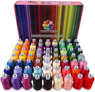 63 Colors Compatible with Brother Embroidery Machine Thread, Babylock, Janome, Machines | 550 Yards Per Spool Cone for Sewing Machine | Includes Color Chart