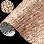 12000 Pieces Bling Bling Crystal Rhinestones Sticker DIY Car Decoration Sticker Self-Adhesive Glitter Rhinestones Crystal Gem Stickers for Car and Present Decoration, 9.4 x 7.9 Inch (Champagne Gold)