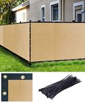 FREDDO-Privacy Screen Fence Heavy Duty Shade Net with Polyester Band, Brass Eyelets & Tie Cords (Beige Color, 1 mt X 10 mt)