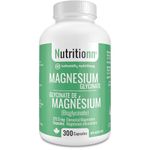 Magnesium Glycinate Supplement - 300 Capsules x 212.5 mg Elemental Magnesium, 425 mg Once Daily for Women and Men - Pure Chelated Bisglycinate for Good Health and Sleep - Made in Canada by Nutritionn