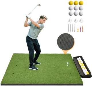 Sturdum Golf Hitting Mat with 1 Golf Ball Tray, 5×4ft Thicked 31MM Training Mat, Practice Outdoor Indoor, Mats Anti-Slip, Artificial Golf Turf Mat