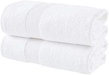 Fabstyles Super Soft and Absorbent Bath Sheet, Luxury Extra Large Bath Towels for Spa, Home, & Hotel, Quick Dry Towels, Set of 2, 35 x 70 Inches, White