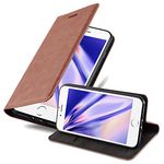 cadorabo Book Case works with Apple iPhone 6 PLUS/iPhone 6S PLUS in CAPPUCCINO BROWN - with Magnetic Closure, Stand Function and Card Slot - Wallet Etui Cover Pouch PU Leather Flip