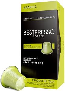 Bestpresso Coffee for Nespresso Original Machine 120 pods Certified Genuine Espresso Arabica Blend (Light Intensity), Pods Compatible with Nespresso Original 60 Days Satisfaction Guarantee