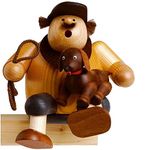 KWO Sitting Dog Lover German Wood Christmas Incense Smoker 6.3 Inch