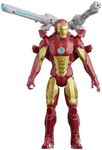 Marvel - Titan Hero Series - Blast Gear Iron Man 12" Action Figure - Incl Launcher, 2 Accessories & Projectile - Toys for Kids - Girls and Boys - Ages 4+