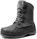 NORTIV 8 Men's Insulated Waterproof Work Winter Snow Boots Grey/Black