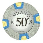 Claysmith Gaming 50 Cent Clay Composite 10 Gram Milano Poker Chips - Sleeve of 25