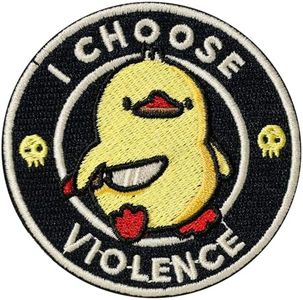 XMJY I Choose Violence Patch, 3" Embroidered Meme Patch with Hook and Loop Backing, Humorous Funny Morale Patch for Tactical Backpacks, Hats, Lunch Bags, Vests, Jackets