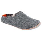 Vollsjö Women Slippers Made Of Felt, House Shoes Light Gray Shoes For Ladies, Comfortable House Footwear, Felt Slippers, Casual Shoes, Home Slippers, Made In The EU, 8, Grey-Orange