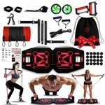 Push Up Board Home Gym Exercise Equipment 20 Fitness Equipment 9-in-1 Push Up Board Set with Pilates Bar Resistance Bands and Jump Rope Work Out Equipment for Men and Women