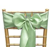 JFDYDM 50 Pack Satin Sage Green Chair Sashes for Wedding Birthday Party Bridal Shower Gender Reveal Decorations, Sage Green Chair Sash for Folding Chairs Banquet Chairs Chiavari Chairs