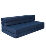 Milliard Tri-Fold Foam Folding Mattress and Sofa Bed for Guests - Full