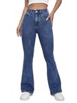 TOPLOT High Waist Flare Leg Jeans (Jeans-5155-Blue-30)