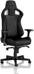 noblechairs EPIC Gaming Chair - PU Hybrid Leather - Black Edition - Up to 120kg Users - Lumbar Support - Ergonomic - Pillows included - Home Office Chair - Computer Desk Chair