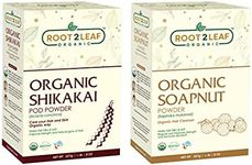 Root2Leaf Organic Pack of 2 Soapnut & Shikakai Powder For Natural Hair Color And Repairs Damage Hair for Men and Women (227 Gms)