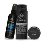 STYLEMAKE Thickener Hair Loss Concealer With Hair Spray - Hair Building Fibers - Hair Fibers For Thin & Fine Hair - Hair Thickening Fibers For Men & Women- Combo Pack (Black) -28 Grams