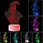 3D LED Desk Table Lamp Night Light RC Remote 7 Color Change Touch Art Home Child Bedroom Sleeping Decor Holiday (Superhero)