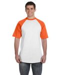 Augusta Sportswear Men's XL Short Sleeve Baseball Jersey, White/Orange, X-Large