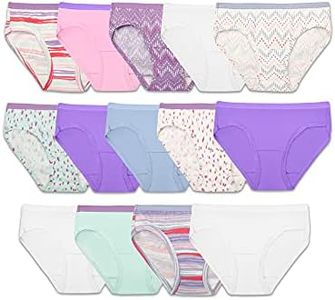 Fruit of the Loom Girls' Cotton Hipster Underwear, 14 Pack - Fashion Assorted, 6