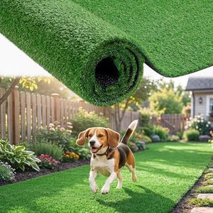RizzLeaf 7 FT x 15 FT Artificial Grass Turf 8 PCS - 0.4" Pile Height Extra Large Realistic Fake Grass Rolls with Drainage Holes, Outdoor Indoor Landscape Lawn Carpet Rug for Patio, Balcony