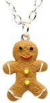 bluebubble Christmas Cookie Iced Gingerbread Man Necklace on Gift Card