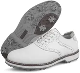 Zakey Spikes Golf Shoes Men Professional Golf Shoes Waterproof Walking Footwears for Golfers Outdoor Gym Sneakers (10,White)