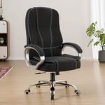 Green Soul Vienna | Fabric Office Chair | Ergonomic Executive Boss Chair with Spacious Cushioned Seat | Heavy Duty Metal Base | High Back | 3 Years Warranty (Cloud Black)