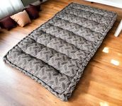 H B Msala Cotton Filled Quilt Mattress | Soft & Reversible, Foldable, Lightweight Firm Double Bed Mattress | Cotton Mattress Tufted Soft Rui Gadda for Bedroom, Living Room (4x6 Feet, Grey Box)