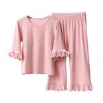 Mud Kingdom Toddler Girl Pajama Set Ruffle Lightweight Pink 4T