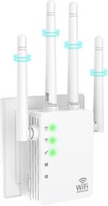 WiFi Extender, WiFi Extender Signal Booster Dual-Band(5.8G&2.4G) Wireless Repeater Coverage to 12880 sq. ft & 105 Devices, 1-Tap Setup, Supports Ethernet Port, Faster Speed