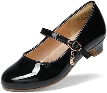 DREAM PAIRS Kids Bailarinas Niña Zapatos de Vestir de Tacón Cómodos para Fiesta Ballet Flats Chicas Princesa Brillante Negro KFL219-E Talla 33 (EUR)