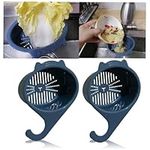 2 Pack Upgraded Swan Sink Strainer Basket,Multi-Functional Hanging Filtering Draining Rack, Household Kitchen Food Rack Triangular Sink Corner Strainers Free Punch Filter for Fruits and Vegetables