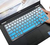 Dell Latitude Silicone Keyboard Cover for Dell Latitude E7450 E7470 E5470 E7480 5480 5490 5491 7490, Dell 3340 E3340 Laptop Keyboard Protective Skin Keyboard Protector, Gradual Blue (with Pointing)