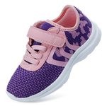 EvinTer Toddler Shoes Little Kid Boys Girls Running Sports Sneakers Pink/Purple