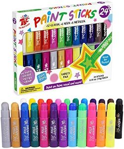 TBC The Best Crafts Paint Sticks,24 Classic Colors, Washable, Non-toxic, Tempera Paint Sticks for Kids and Students