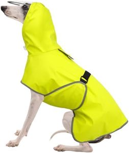 FUAMEY Dog Raincoat Pet Waterproof, Lightweight Rain Jacket Belly Protection, Reflective Rain Coat for Dogs Clear Hooded Rain Poncho with Leash Hole, Border Collie (Yellow, XL)