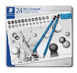 Staedtler Mars Lumograph Artist Pencil Set - Pack Of 24, Black