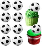 Giantree 10 Pcs Soccer Ball Cupcake Toppers, 3D Foam Soccer Ball Cake Toppers Picks Football Cake Decorations for Kids Soccer Theme Party Baby Shower Birthday Party Sport Balls Cake Decorations