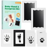 Nabance Baby Footprint Kit & Handprint Kit, 2 Inkless Ink Pads, 2 Photo Frames, 4 Imprint Cards, Safe for Baby Hands and Feet, Family Keepsake Gifts for New Parents, Baby Shower Gifts 0-6 months