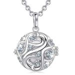 EUDORA Harmony Ball Bola de Grossesse Pregnancy Necklace for Women Celtic Knot Wishing Pendant Lockets Chime Belly Necklace for Ladies Sisters Mother