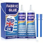 120ML Clothes Strong Fabric Glue - Extra Strong Glue for fabric Material Repairs Upholstery Badge Textile Felt Crafts Hemming Tape Carpet Patches DIY-Waterproof Soft Clear No-Sewing（2 Pack）