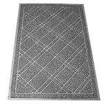 Universal Door Mat-Plaid (Size 35'x 24')-Loop Mesh Catches Dirt and Debris,Plaid Design,Phthalate & BPA Free. Entrance Mat