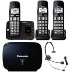 PANASONIC KX-TGE433B Cordless Phone with Answering Machine- 3 Handsets