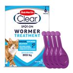 Bob Martin Clear Spot On Wormer for Cats & Kittens - 100% Effective Tapeworm Treatment (4 Pipettes)