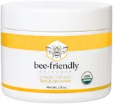 BeeFriendly Face and Eye Cream All Natural USDA Certified Organic Moisturizer, All In One Face, Eye, Neck, Decollete Cream, 2 oz