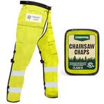 Forester Chainsaw Safety Chaps with Pocket, Apron Style (Long 40", Safety Green)