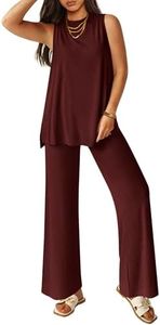 PRETTYGARDEN 2 Piece Lounge Sets for Women Summer Airport Travel Outfit 2026 Casual Matching Spring Clothes Track Sweat Suits (Wine Red,Small)