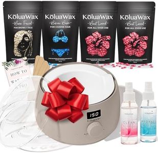KoluaWax Premium Waxing Kit for Women - Hot Melt Hard Wax Warmer for Hair Removal, Eyebrow, Bikini, Legs, Face, Brazilian Wax - Machine, 4-Pack Beads, Accessories, Sand